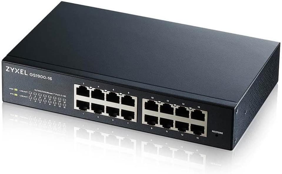 Zyxel 24-Port Gigabit Ethernet מתג מנוהל חכם עם 4 חריצי SFP+ 10G ומצב ענן היברידי [XGS1930-28]